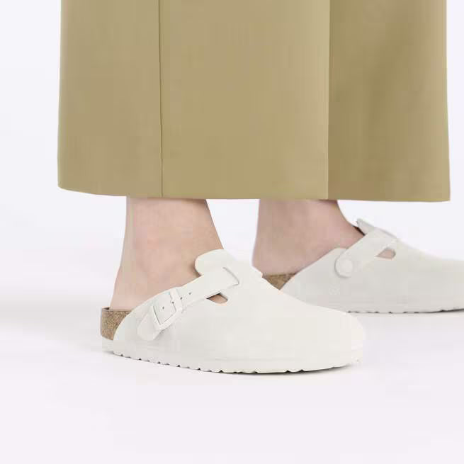 Birkenstock Boston Soft Footbed - Antique White