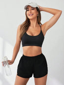 Faux Two-Piece Women's Anti-Exposure Yoga Shorts